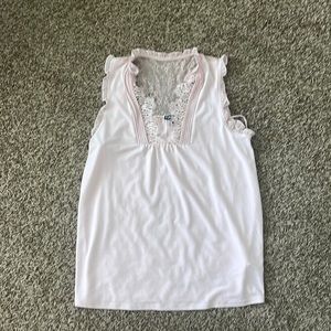 Tie front lace tank top